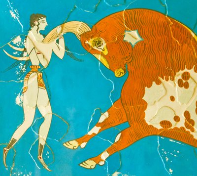Toreador Fresco, Knossos, Crete 1550-1450 BC by Minoan